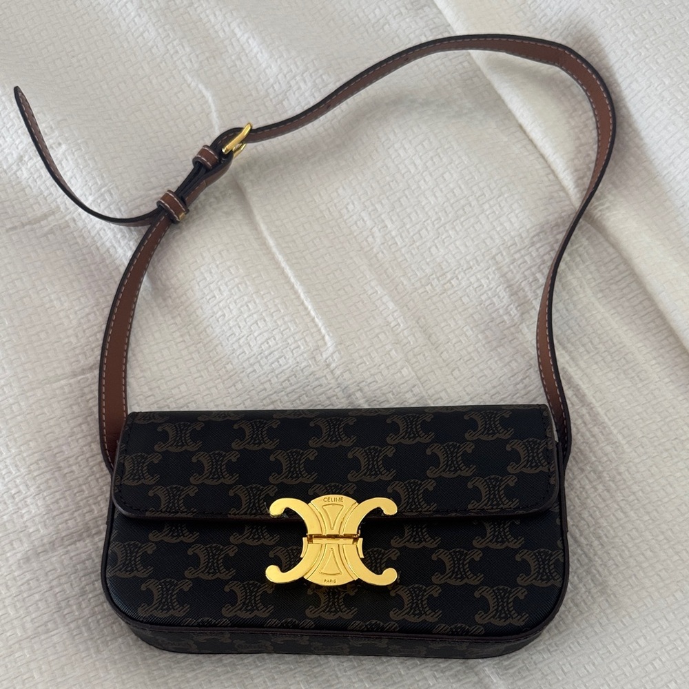 Brown and Gold Monogram Crossbody Bag